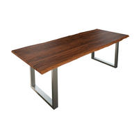 ESSTISCH LAUREN - Silberfarben/Nussbaumfarben, Holz/Metall (100/240/77cm) - SAM