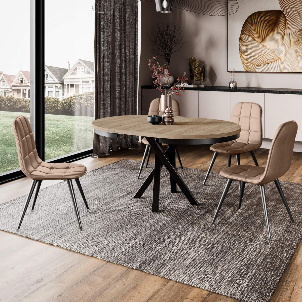 STUHL VELVO K417 - Beige, Holzwerkstoff (45/87/56cm) - Meblini