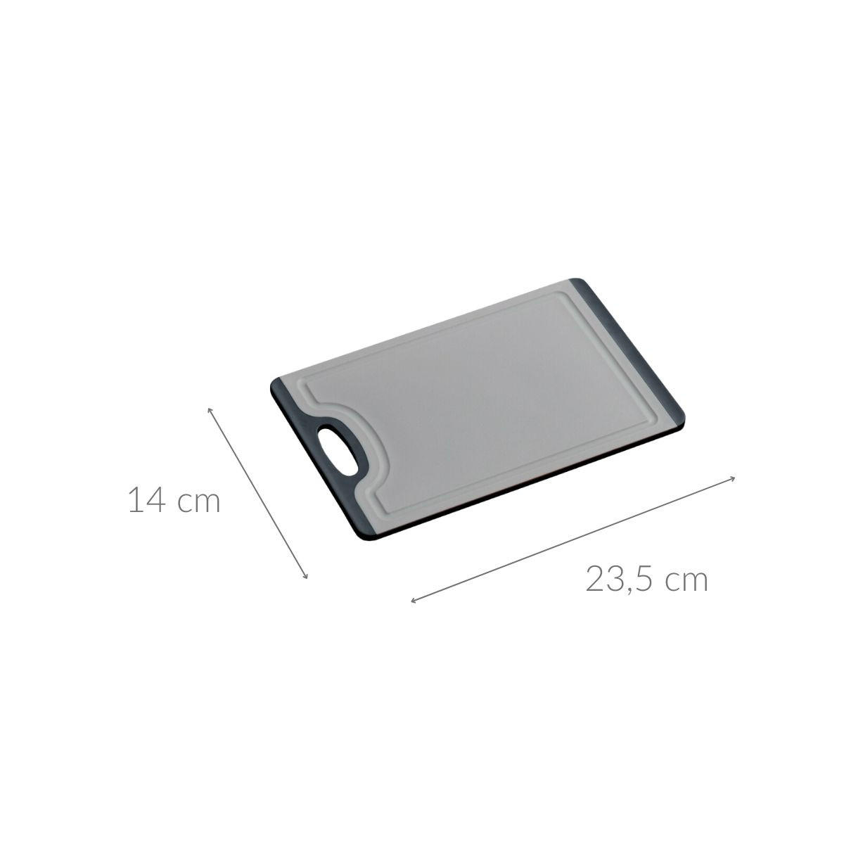 SCHNEIDEBRETT Kunststoff rechteckig - Grau, Kunststoff (14/23.5cm) - Kesper