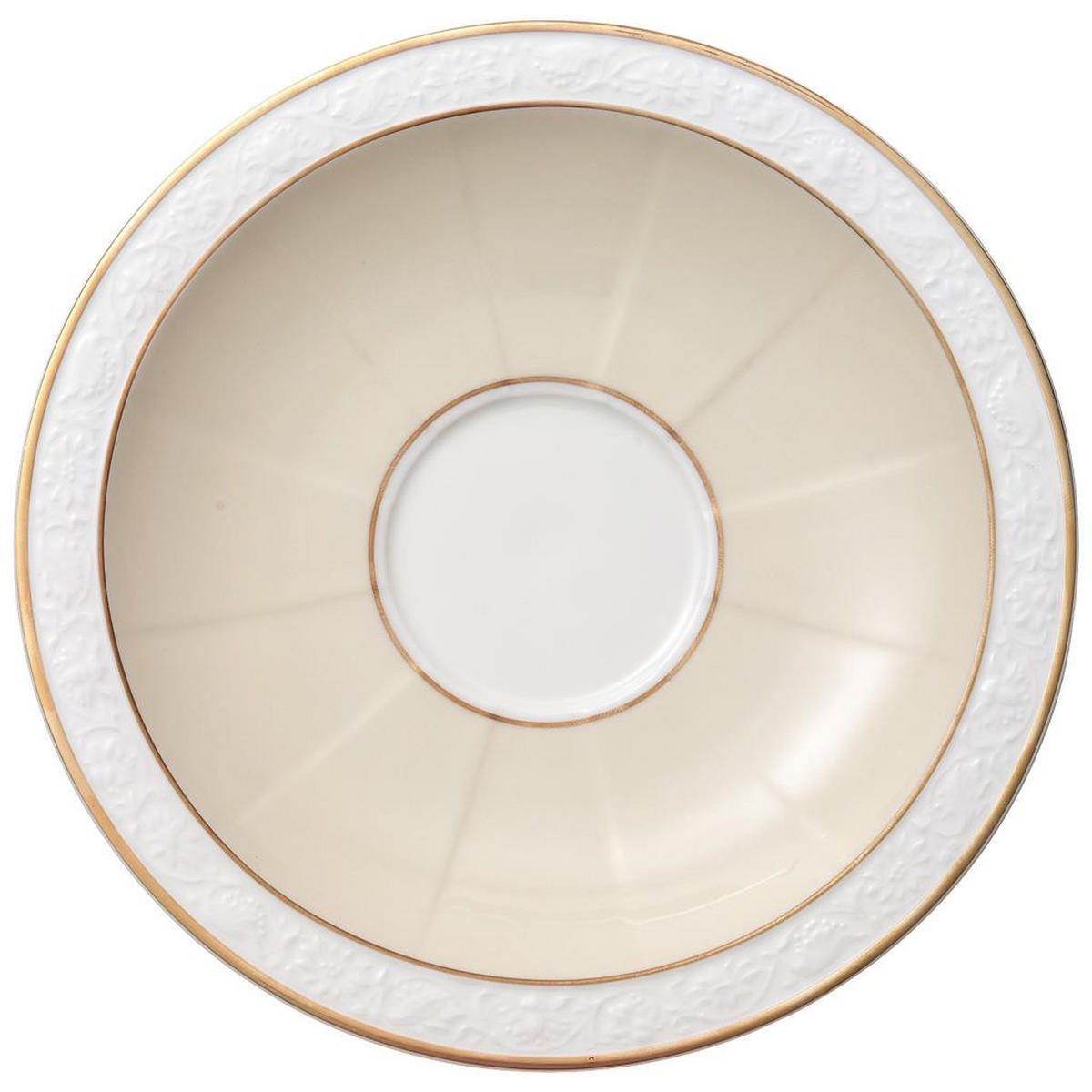 FRÜHSTÜCKSUNTERTASSE Ivoire weiß-gold ø 18,5 cm - Goldfarben/Weiß, Keramik (18.5cm) - Villeroy & Boch