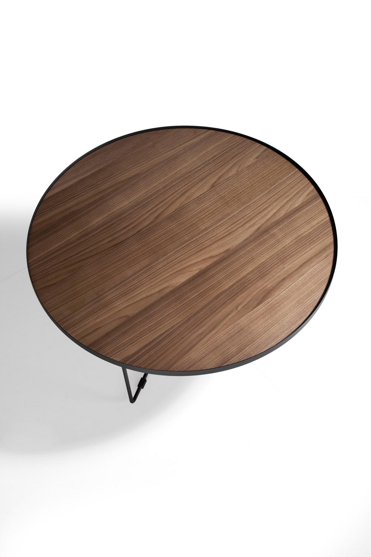 COUCHTISCH Runder Nussbaum und schwarzer Stahl Ø100/35 cm - Nussbaumfarben/Walnussfarben, Holz/Holzwerkstoff (100/100/35cm) - ANGEL CERDA