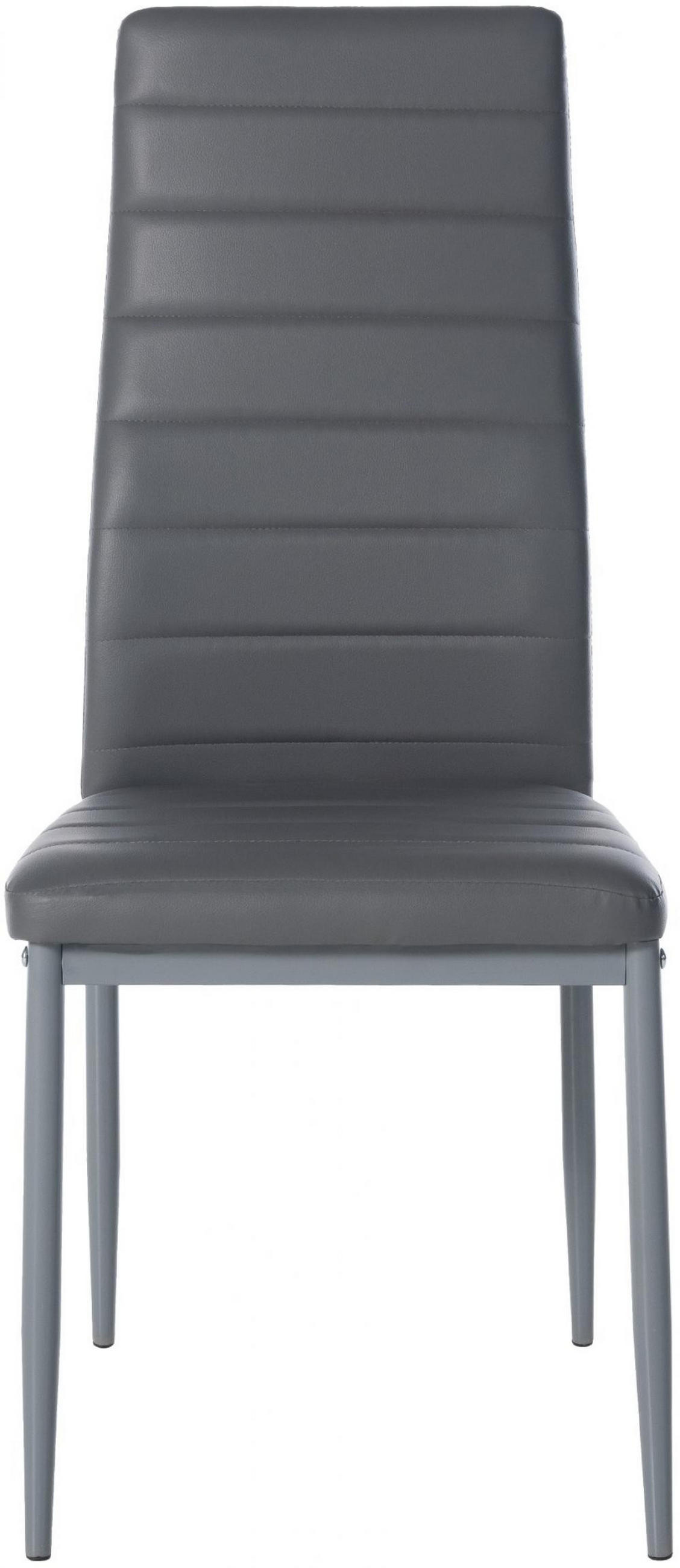 STUHL Lederlook grau - Grau, Textil/Metall (41.5/99/40cm) - CLP