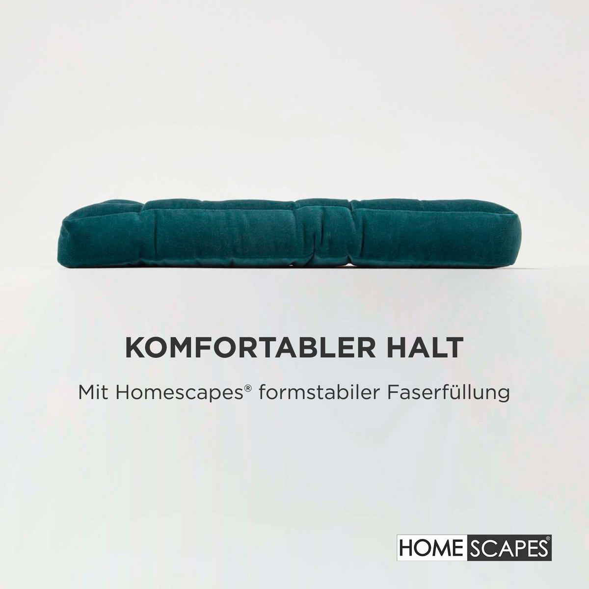 STUHLKISSEN Samt 4er-Set petrolgrün 40/40/5 cm - Petrol, Textil (40/40/5cm) - Homescapes