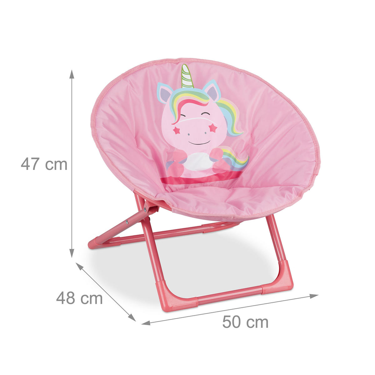 KINDERSTUHL Moonchair - Pink, Kunststoff/Textil (50/47/48cm) - Relaxdays