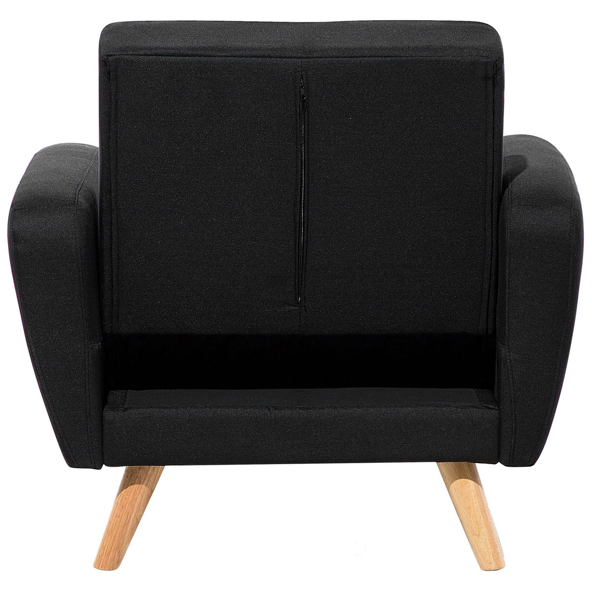 SESSEL Polsterbezug Schwarz Florli - Schwarz, Holz/Textil (89/82/85cm) - Beliani