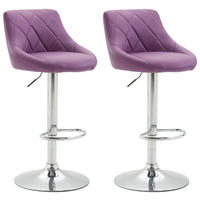 BARHOCKER Lazio 2er Set 83-104x46x49 cm lila - Lila, Leder (46/83/49cm) - furnicato