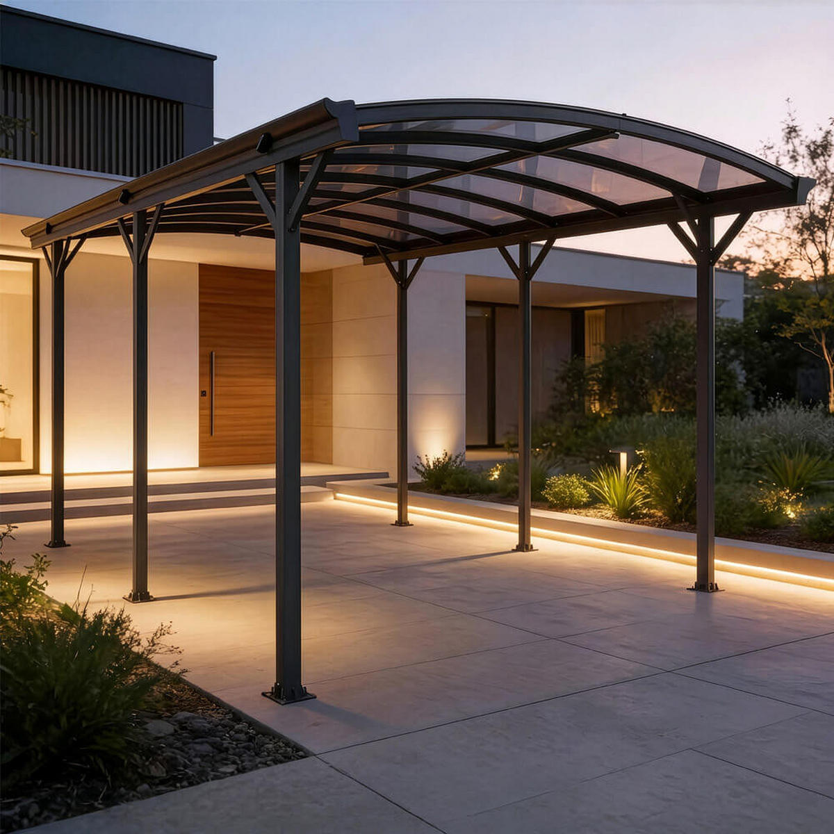 DESIGN Carport FALO - 505 x 300 cm Anthrazit - Anthrazit, Kunststoff/Metall (300/240/505cm) - Home Deluxe