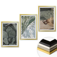 WANDBILDER 3er Set - 40x60 cm Goldrahmen - Tropische Pflanzen für den Urlaub - Goldfarben, Kunststoff (40/60cm) - ArtPrintCave