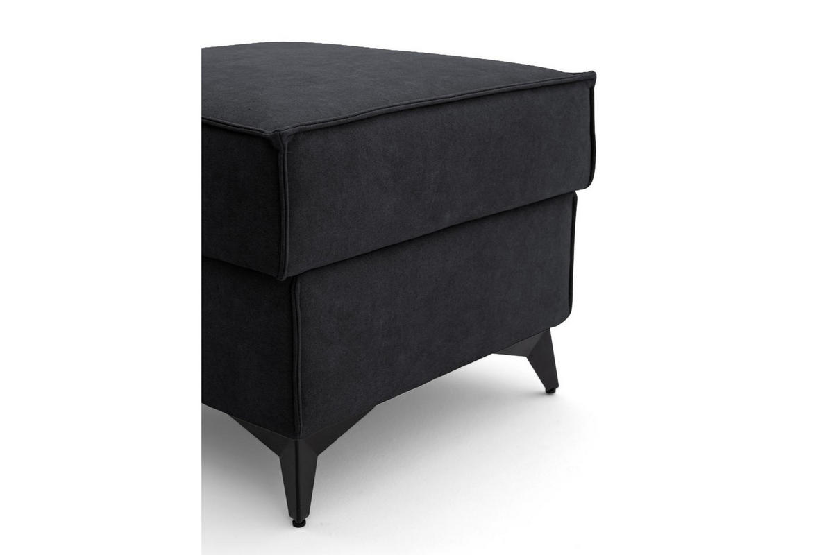 POUF PURE 55 x 55 cm Velours Graphit - Graphitfarben/Schwarz, Holz/Textil (55/45/55cm) - Muffo