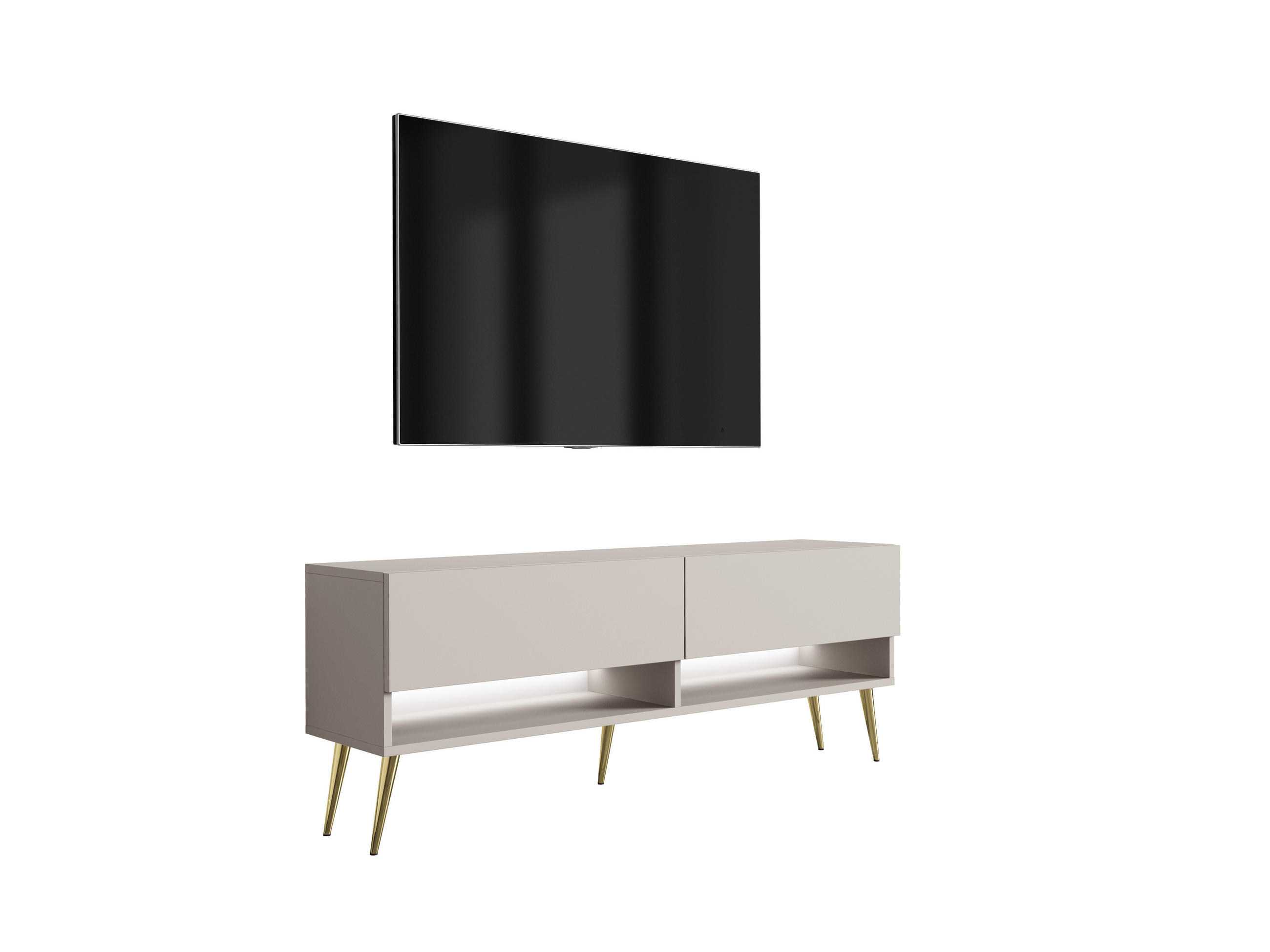 3XE Living Tv-Lowboard Beige 140x52x32 cm