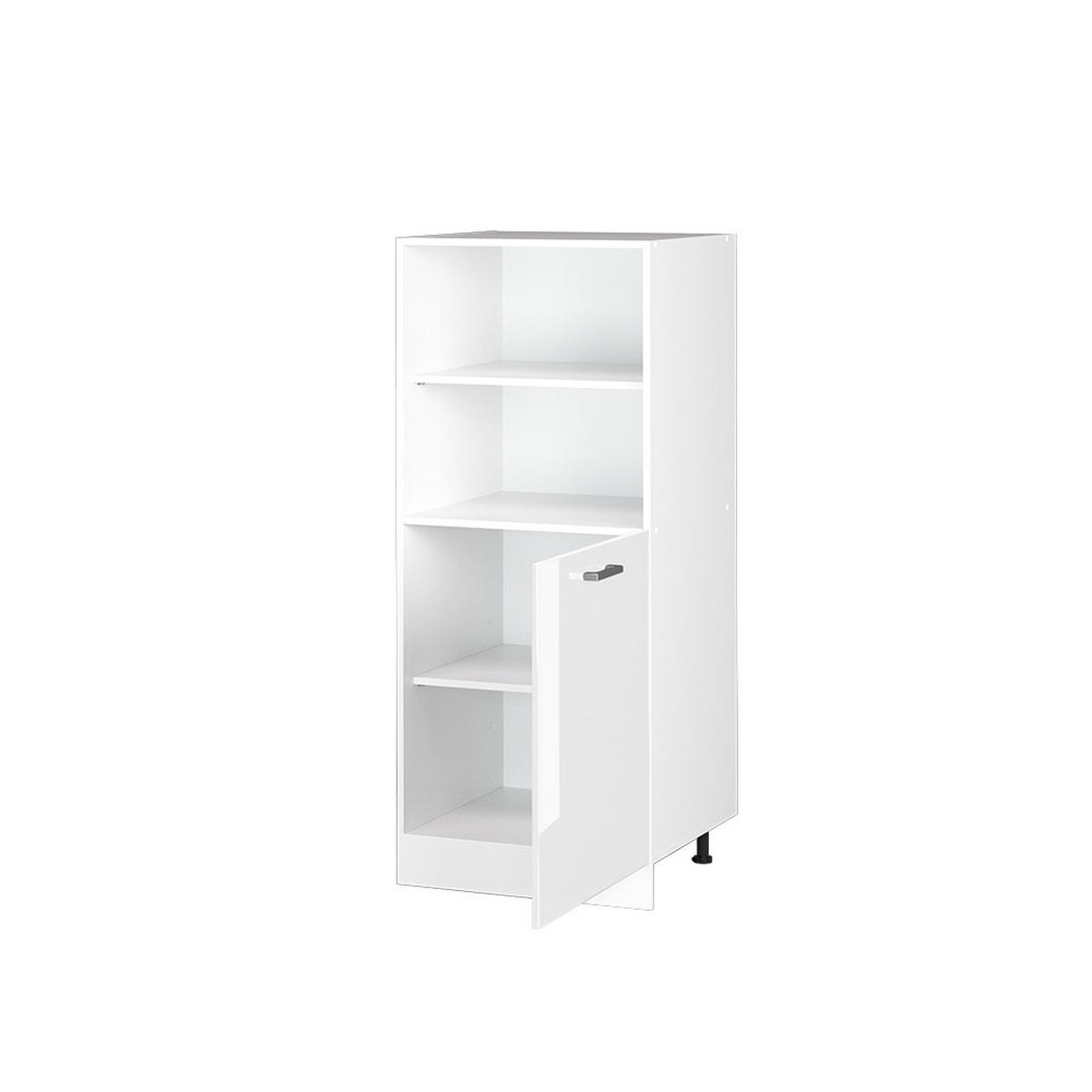 HOCHSCHRANK R-Line Weiß Hochglanz 60 cm mit offenen Regalen, und Tür - Weiß Hochglanz/Weiß, Holzwerkstoff (60/143/57.2cm) - Vicco