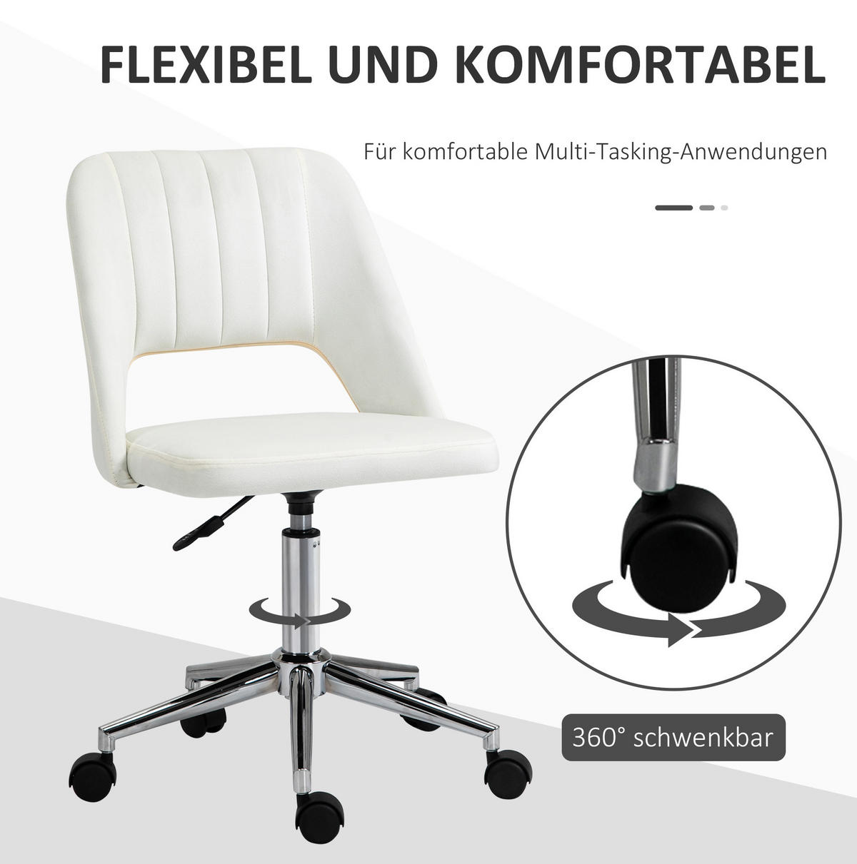 DREHSTUHL höhenverstellbar Beige Polyester - Beige, Kunststoff (60/91/49cm) - Meubliv