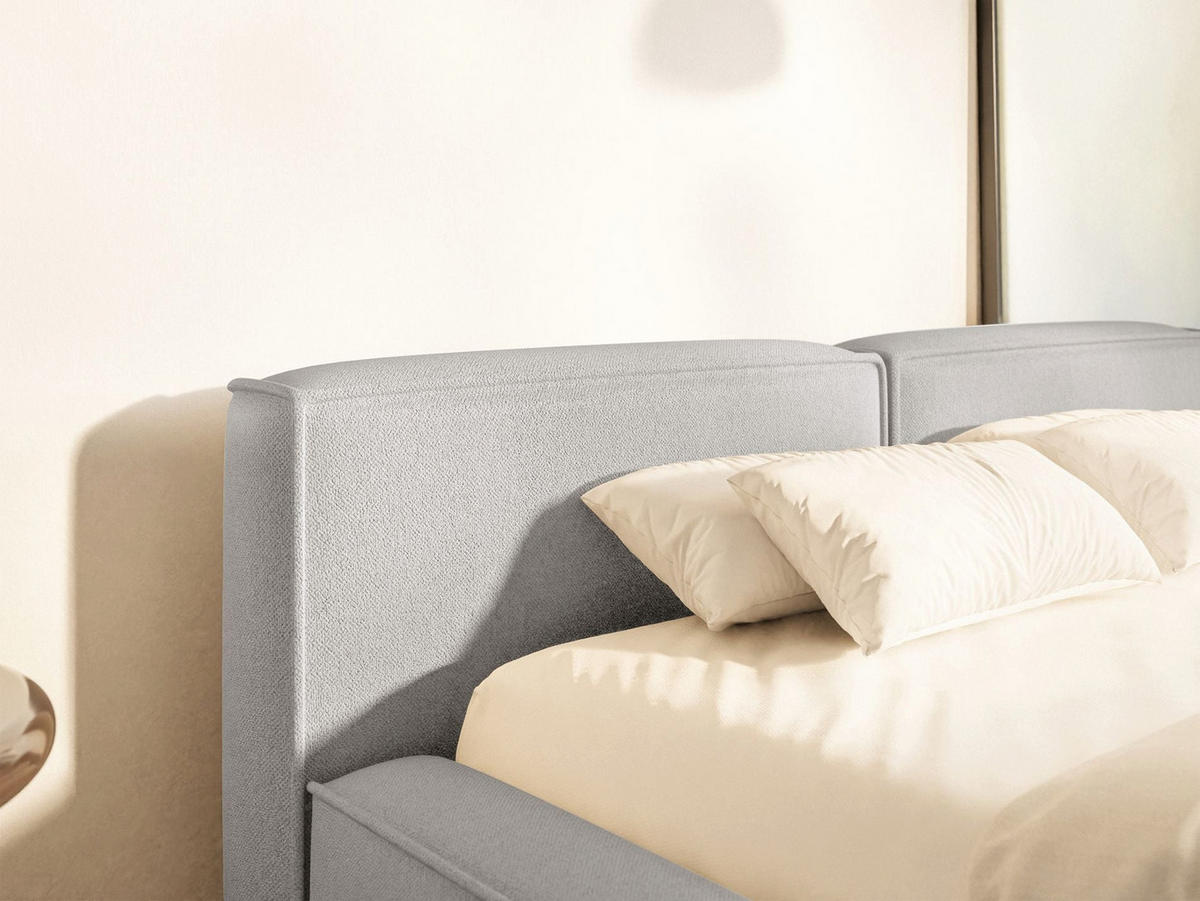 POLSTERBETT Tilves Slim Hellgrau 200x200 cm - Hellgrau/Schwarz, Kunststoff/Textil (200/200cm) - Selsey