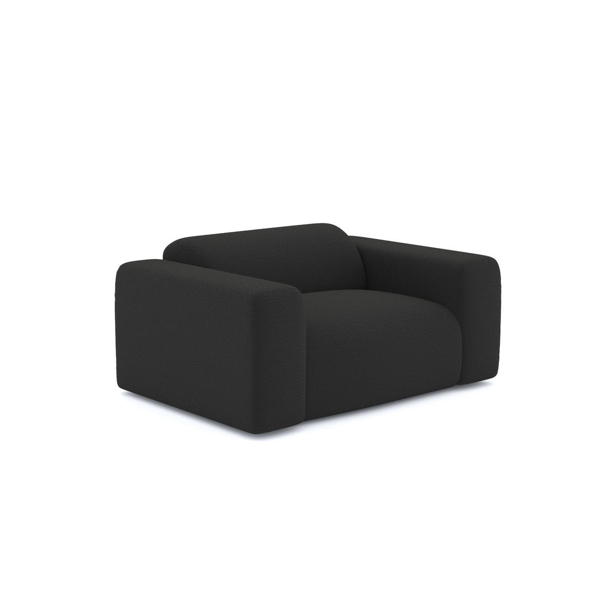 SESSEL Bouclé-Stoff Schwarz 130cm - Anthrazit, Textil (130/67/97cm) - Sia Home