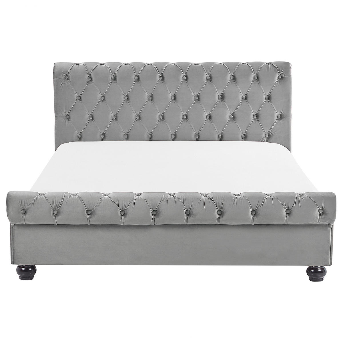 BETT 160/200cm Hellgrau Avallon - Hellgrau, Textil (160/200cm) - Beliani