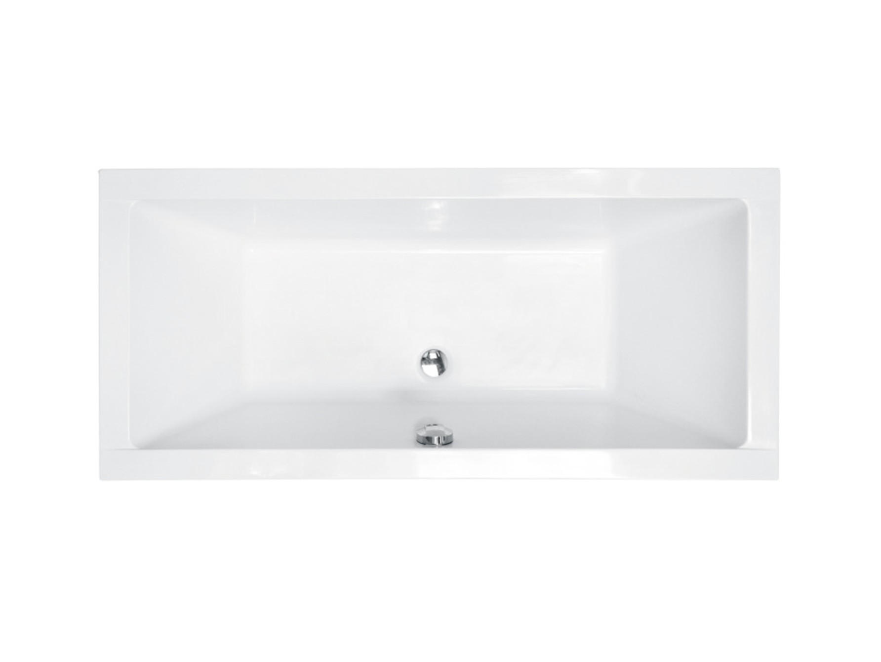 BADEWANNE Rechteck QUADRO 180/80 Ablauf & Füße - Weiß, Kunststoff (80/55.5/180cm) - bad land