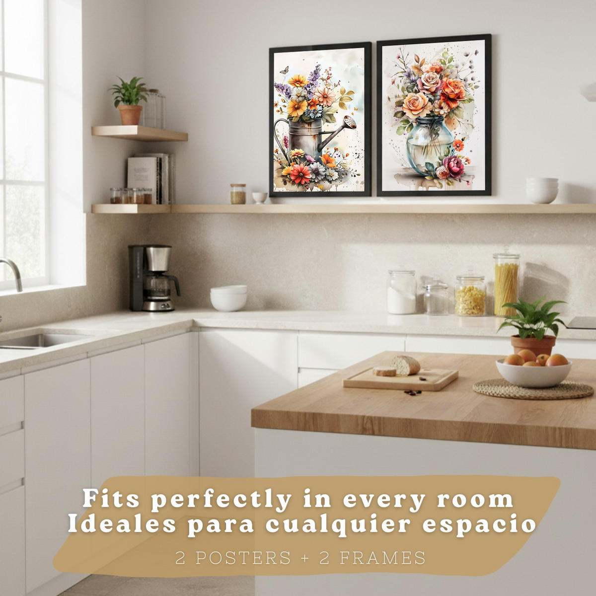 PLAKAT Sada 2 Váza A4 Černý rám - černá, papír (29.7/1/21cm) - Nacnic