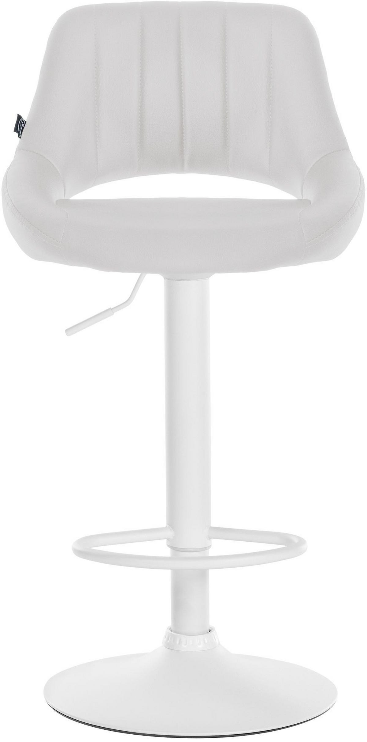 BARHOCKER Milet 85x47x48 cm weiß - Weiß, Leder (47/85/48cm) - furnicato