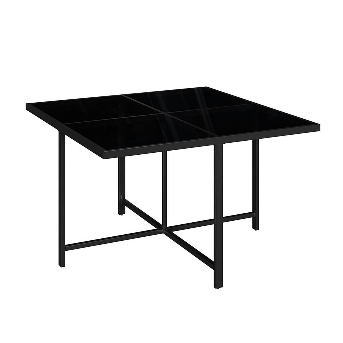 DINING-LOUNGESET für 6 Personen，schwarz - Schwarz, Metall - KOMHTOM