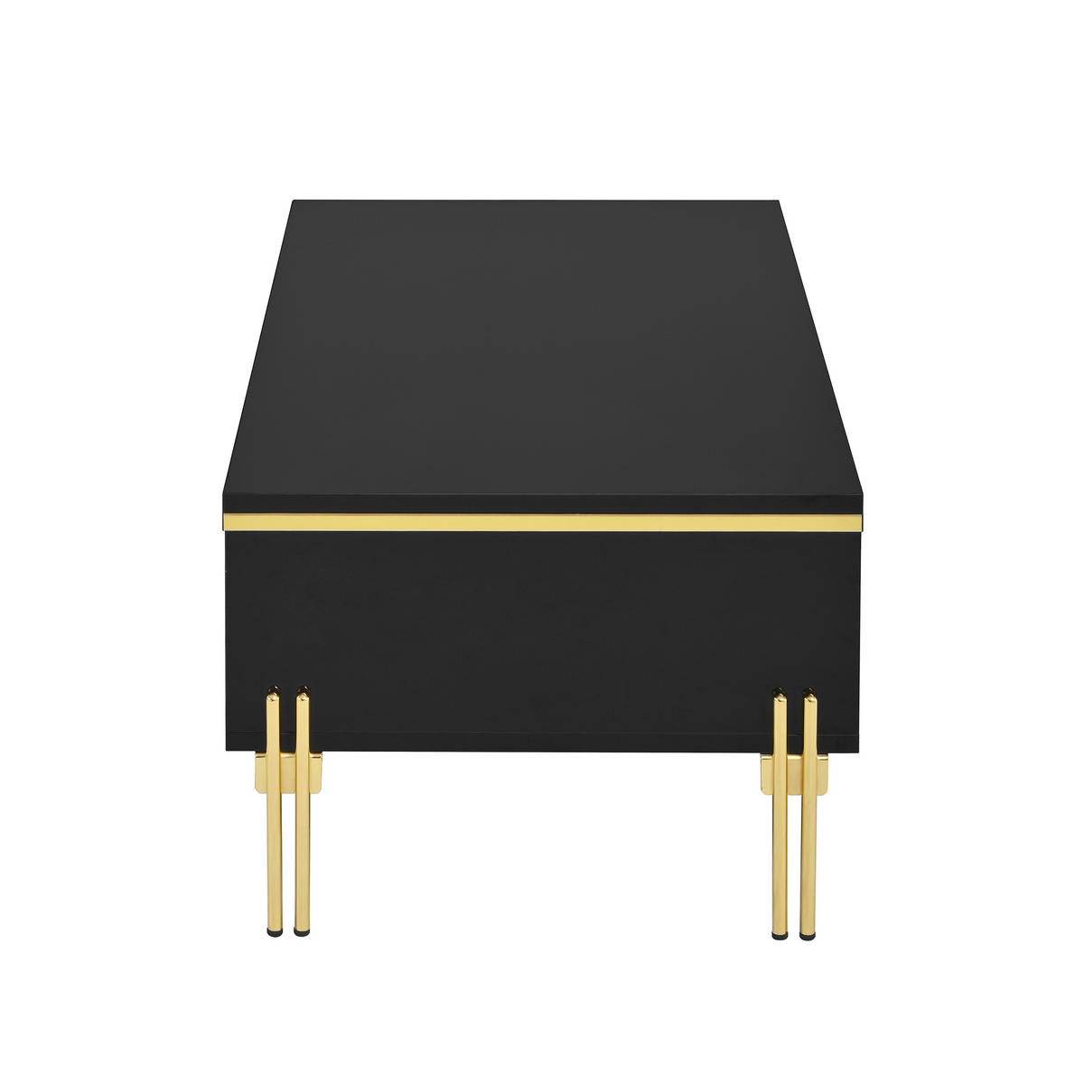 TV-SCHRANK & COUCHTISCH Schwarz 170/38/50 + 100/50/36 cm Hochglanz mit Stauraum - Schwarz, Karton (38/50/170cm) - PANGIVO