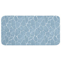 BADEMATTE Organisch - Muster - Blau Badezimmerteppich 120x60 cm - Hellblau, Kunststoff/Textil (120/60cm) - OnlyWow