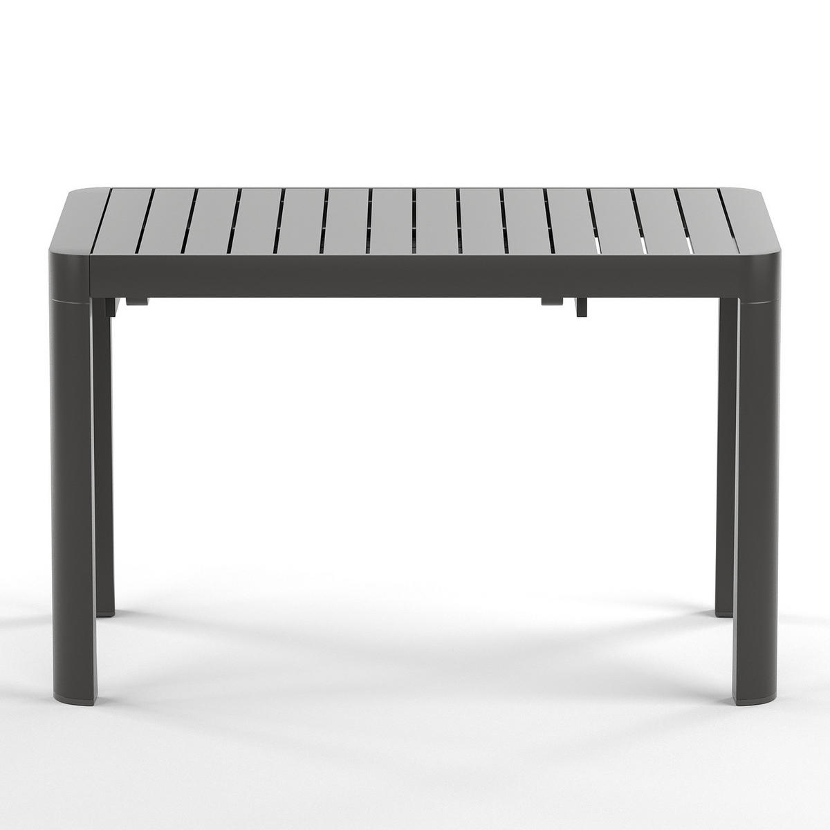 GARTENESSGRUPPE - 5-teilig - Stahl / Polyester - Schwarz / Grau - Schwarz/Grau, Textil/Metall - home24