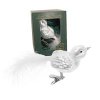 CHRISTBAUMSCHMUCK Spatz Weiß 8cm (Glas / 1 Stk.) - Weiß, Glas (5/5/8cm) - Krebs Glas Lauscha