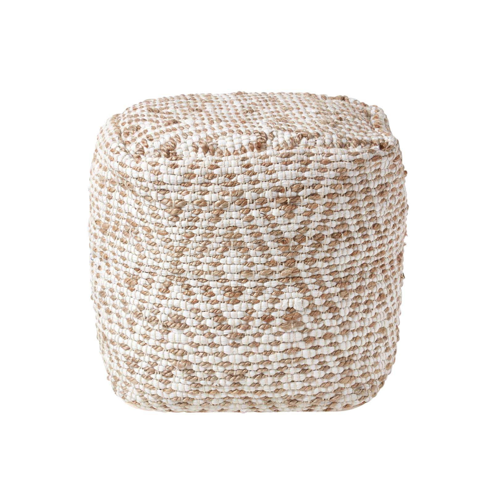 SITZWÜRFEL Sierra, beige mit Ethno-Muster, 40/40/40 cm - Beige, Textil (40/40/40cm) - Homescapes