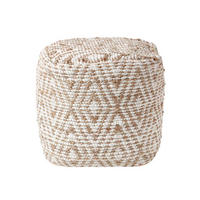 SITZWÜRFEL Sierra, beige mit Ethno-Muster, 40/40/40 cm - Beige, Textil (40/40/40cm) - Homescapes