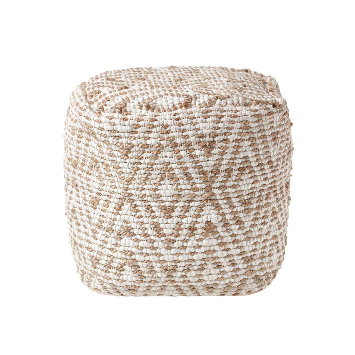 SITZWÜRFEL Sierra, beige mit Ethno-Muster, 40/40/40 cm - Beige, Textil (40/40/40cm) - Homescapes