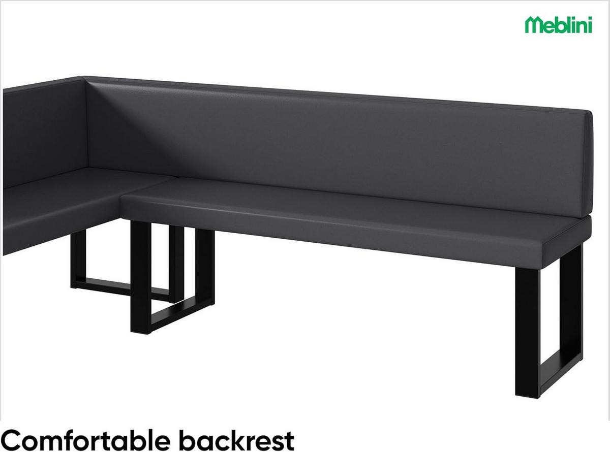 ECKBANK TONI_U - Grau, Leder (142/196cm) - Meblini