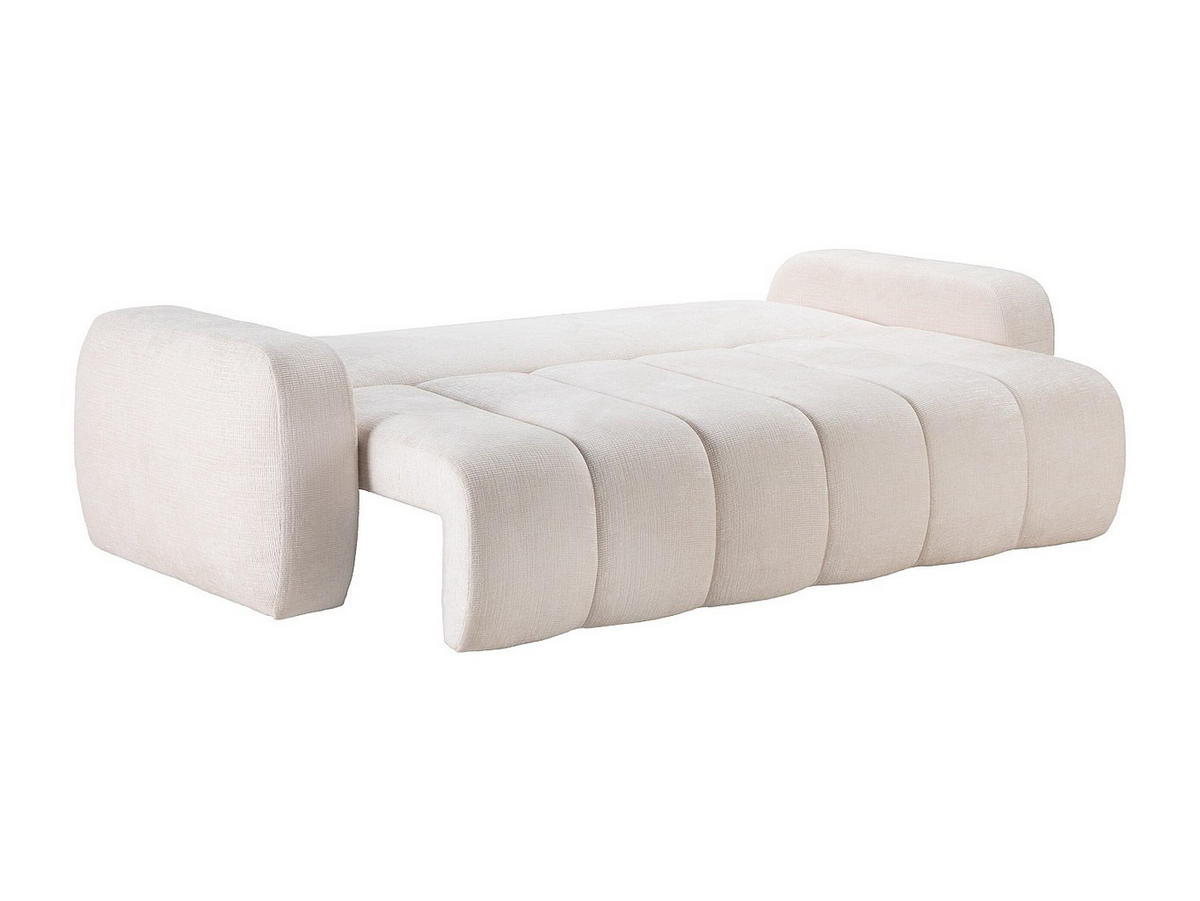 3-SITZER Schlafsofa aus Chenille-Stoff – Beige – TALIVO - Beige, Textil (256/99/105cm) - Vente-Unique