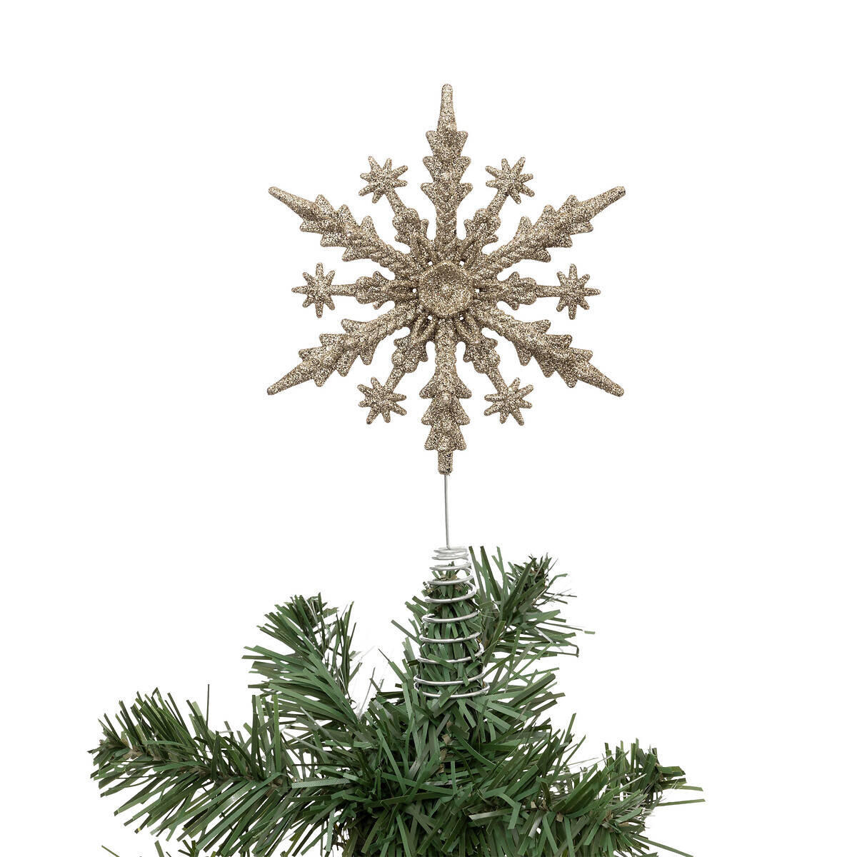 WEIHNACHTSBAUMSPITZE Glitzernde Schneeflocke 22 cm - Goldfarben, Kunststoff (23cm) - Atmosphera Createur d´interieur