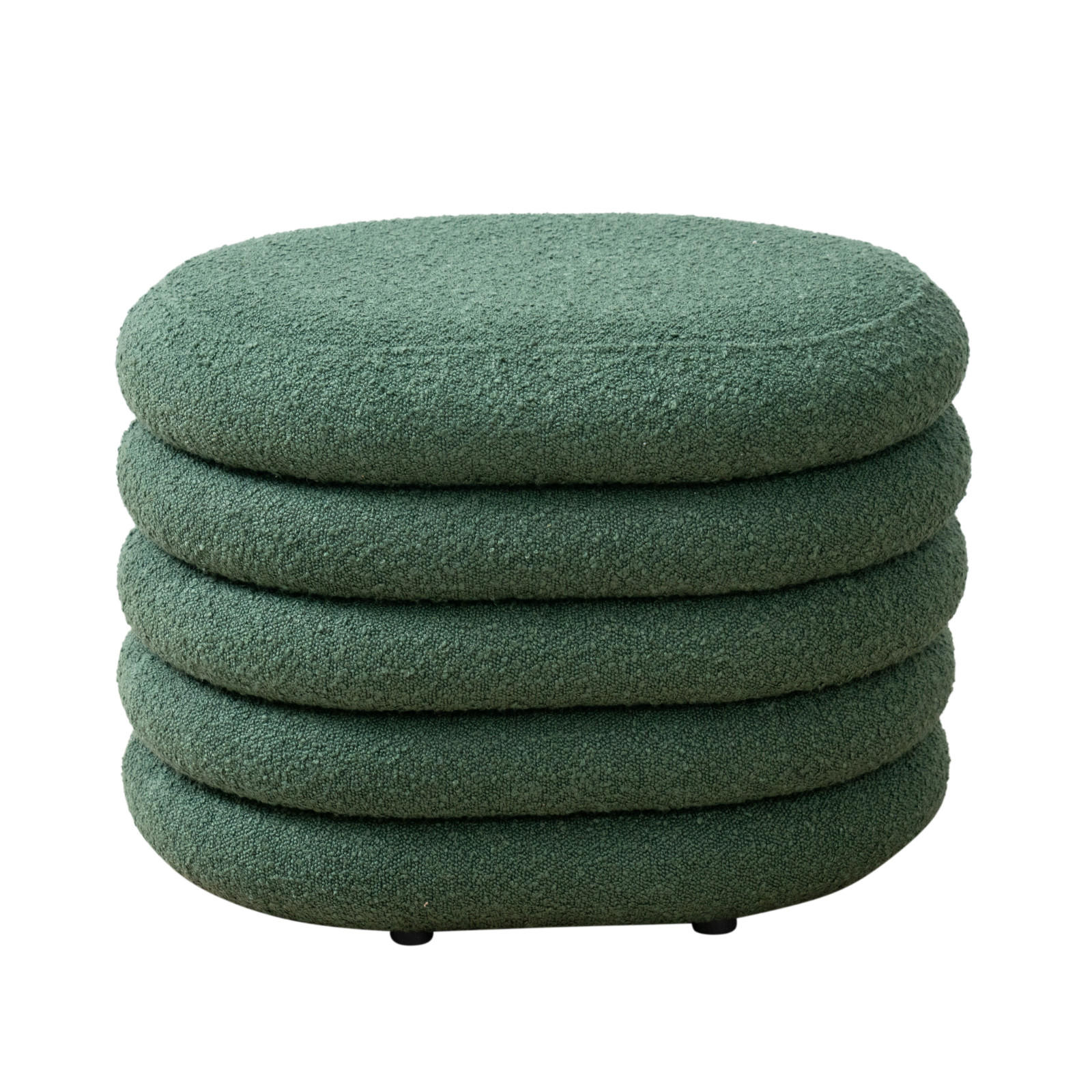HOCKER Blossom S mit Stauraum Sitzhocker Ottomane Boucle-Polster Dunkelgrün - Grün, Textil (60/42/45cm) - SVITA