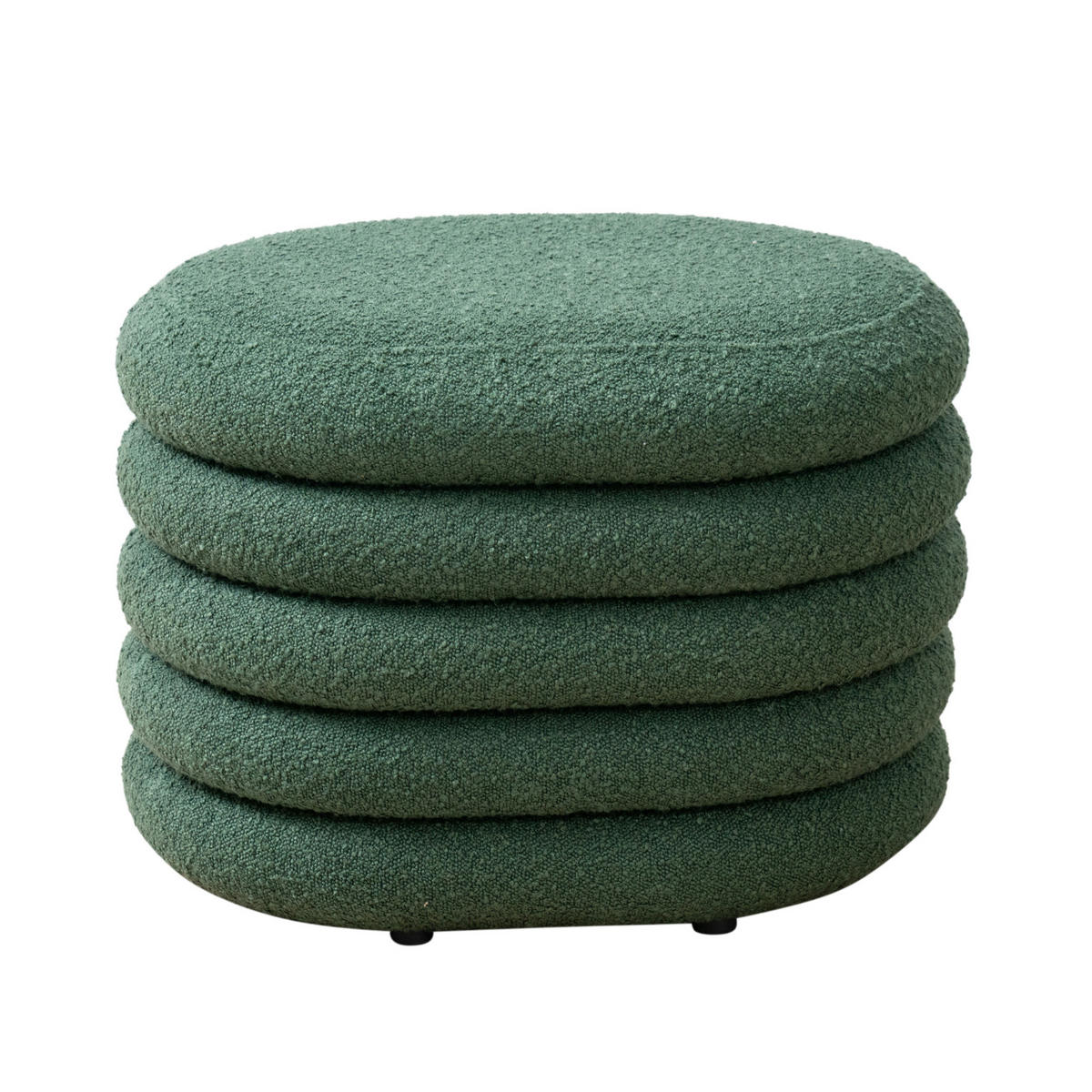 HOCKER Blossom S mit Stauraum Sitzhocker Ottomane Boucle-Polster Dunkelgrün - Grün, Textil (60/42/45cm) - SVITA