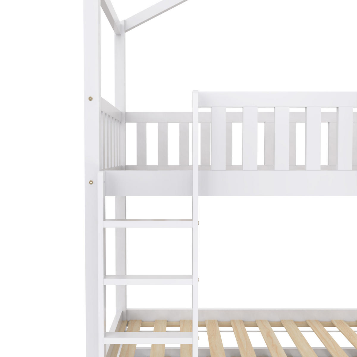 HAUSBETT 90/200 cm Weiß Ausziehbar mit Platzsparendem Design - Weiß, Holz (90/200cm) - OKWISH