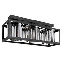 DECKENLEUCHTE MATHILDE Schwarz Glaskristall rauch - Schwarz, Glas (51/17/20.5cm) - Globo Lighting