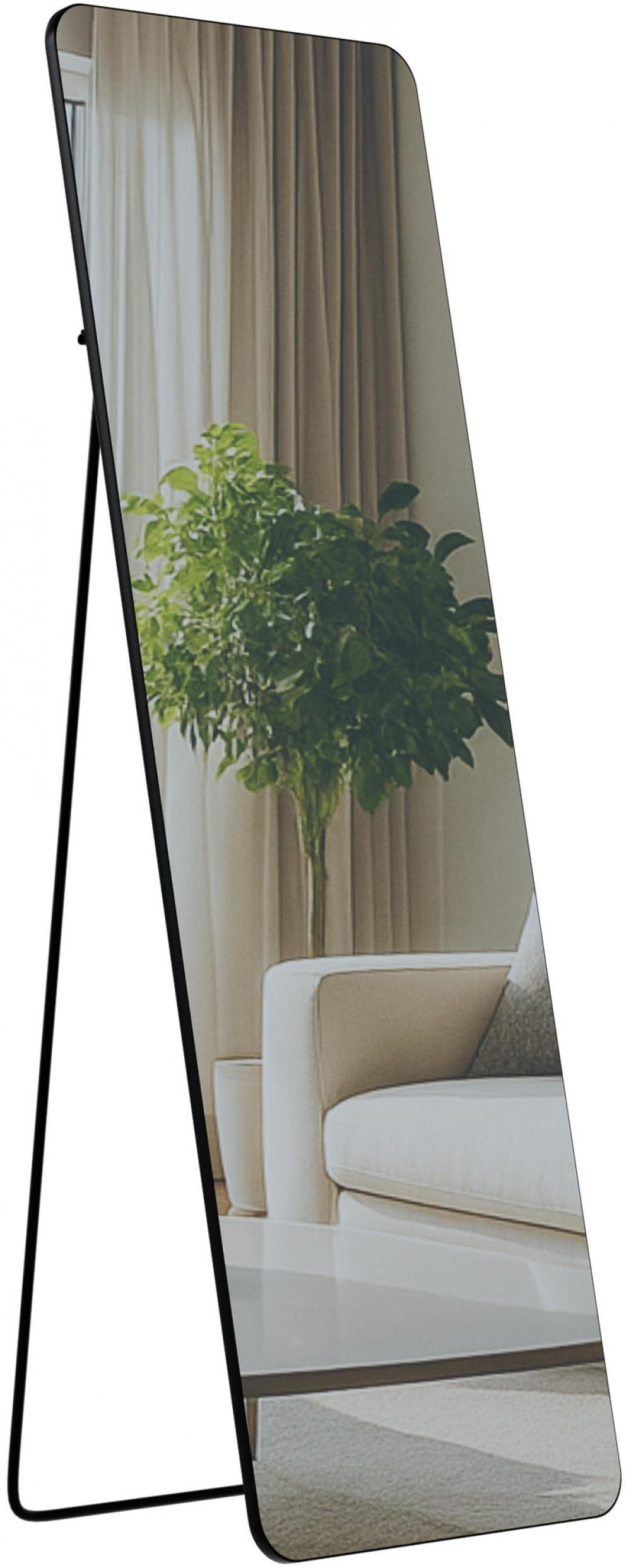 STANDSPIEGEL eckig 50/3/150 cm Glas Schwarz-Matt - Schwarz, Glas (50/150/3cm) - CLP