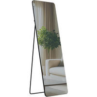 STANDSPIEGEL eckig 50/3/150 cm Glas Schwarz-Matt - Schwarz, Glas (50/150/3cm) - CLP