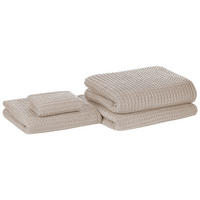BADEHANDTUCH 4-teilig Beige Areora - Beige, Textil (100/150cm) - Beliani