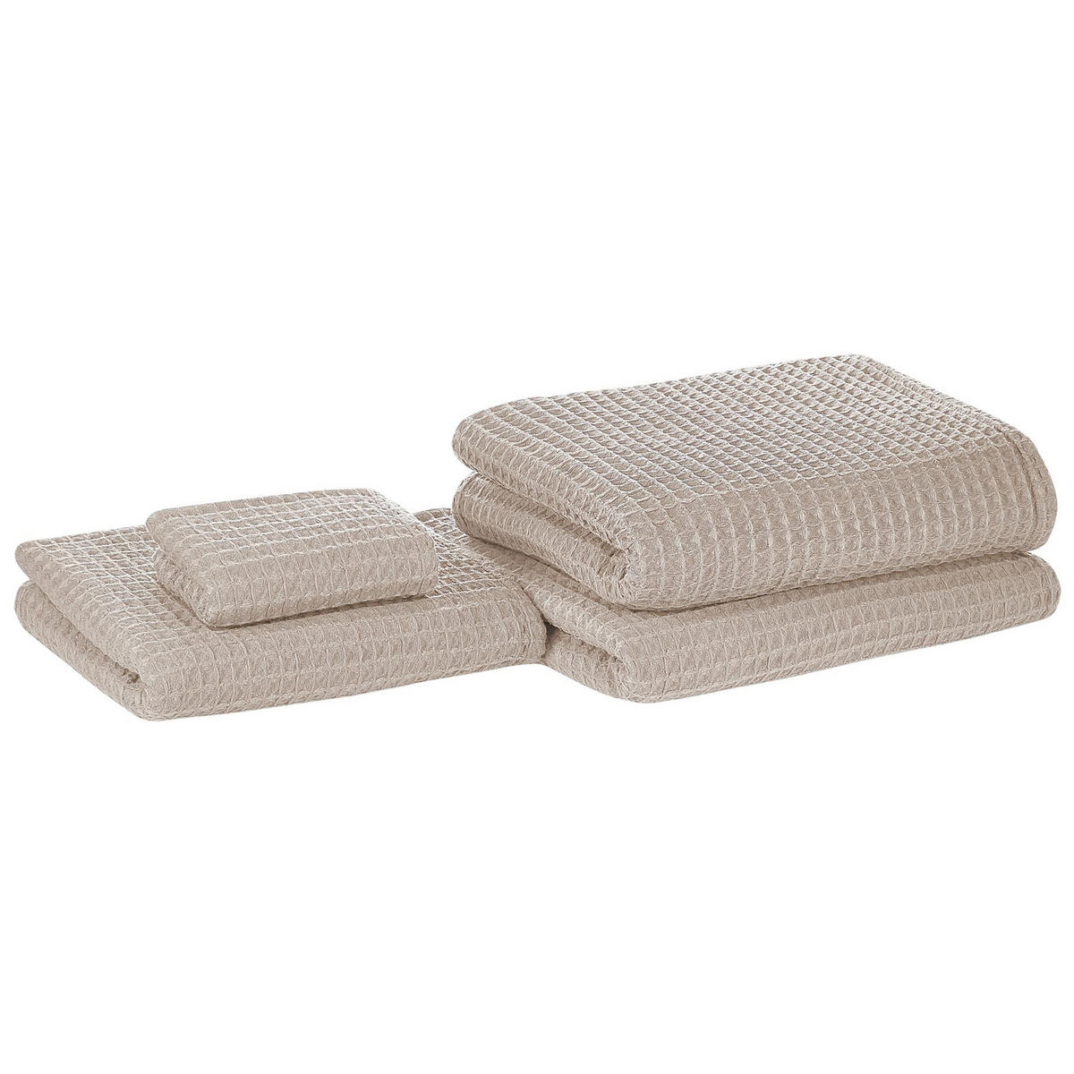 BADEHANDTUCH 4-teilig Beige Areora - Beige, Textil (100/150cm) - Beliani
