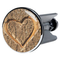 WASCHBECKENSTÖPSEL True Love - Braun, Kunststoff/Metall (4/7/7cm) - Sanilo