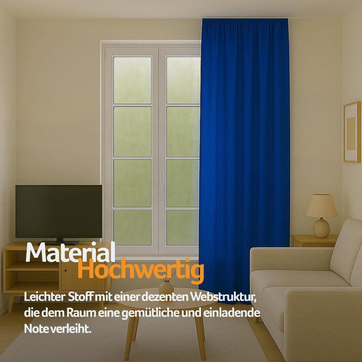 FERTIGVORHANG blickdicht 140x145 cm Universalband Blau - Blau, Textil (140/145cm) - Bestlivings