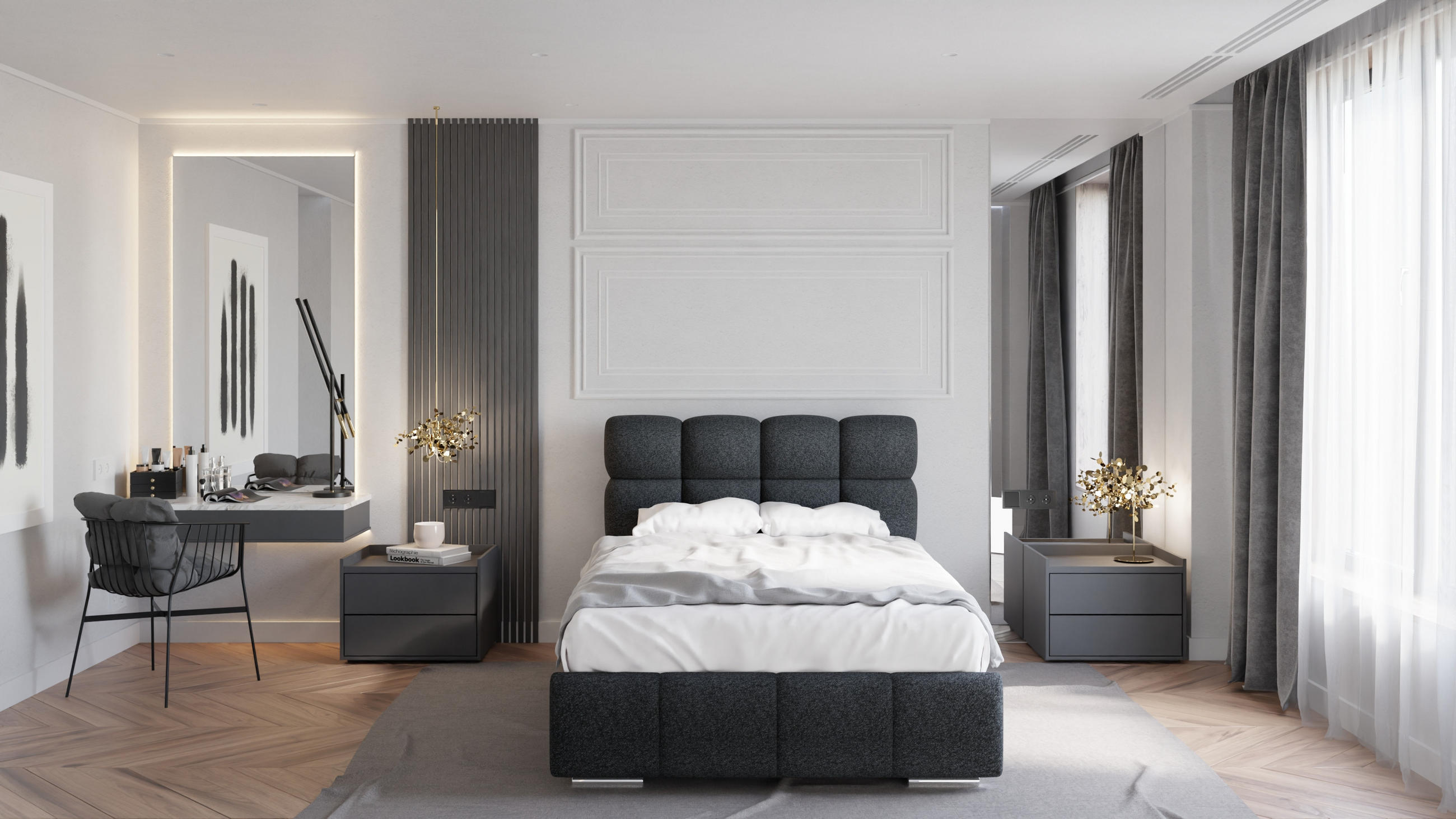 Thumbnail - Panda Möbel Polsterbett, Schwarz, Holz, Mode, 120x200 cm, Oeko-Tex® Standard 100, Schlafzimmer, Betten, Polsterbetten