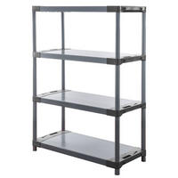 KUNSTSTOFFREGAL GREY BEAR Low 138x80x46cm Fachlast 120kg Grau - Grau, Kunststoff (80/138/46cm) - PROREGAL