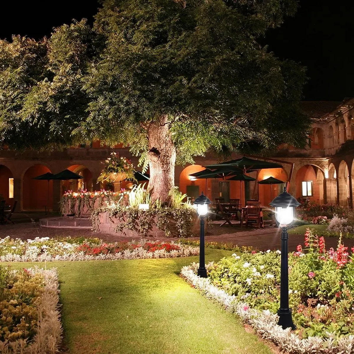 LED WEGELEUCHTE Alu Schwarz - Schwarz, Metall (25/111/111cm)