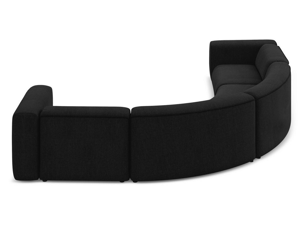 ECKSOFA Chenille Stoff Schwarz - Schwarz, Kunststoff/Textil (318/318cm) - Makamii