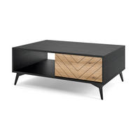 COUCHTISCH Loft 100 cm Emerald - Schublade, Schwarz, Evoke Eiche - Braun, Holz (68/104/40cm) - Emporius