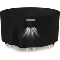 ABDECKUNG für Gartenmöbel rund Ø102x71cm wasserdicht robust - Schwarz, Textil (102/71/102cm)