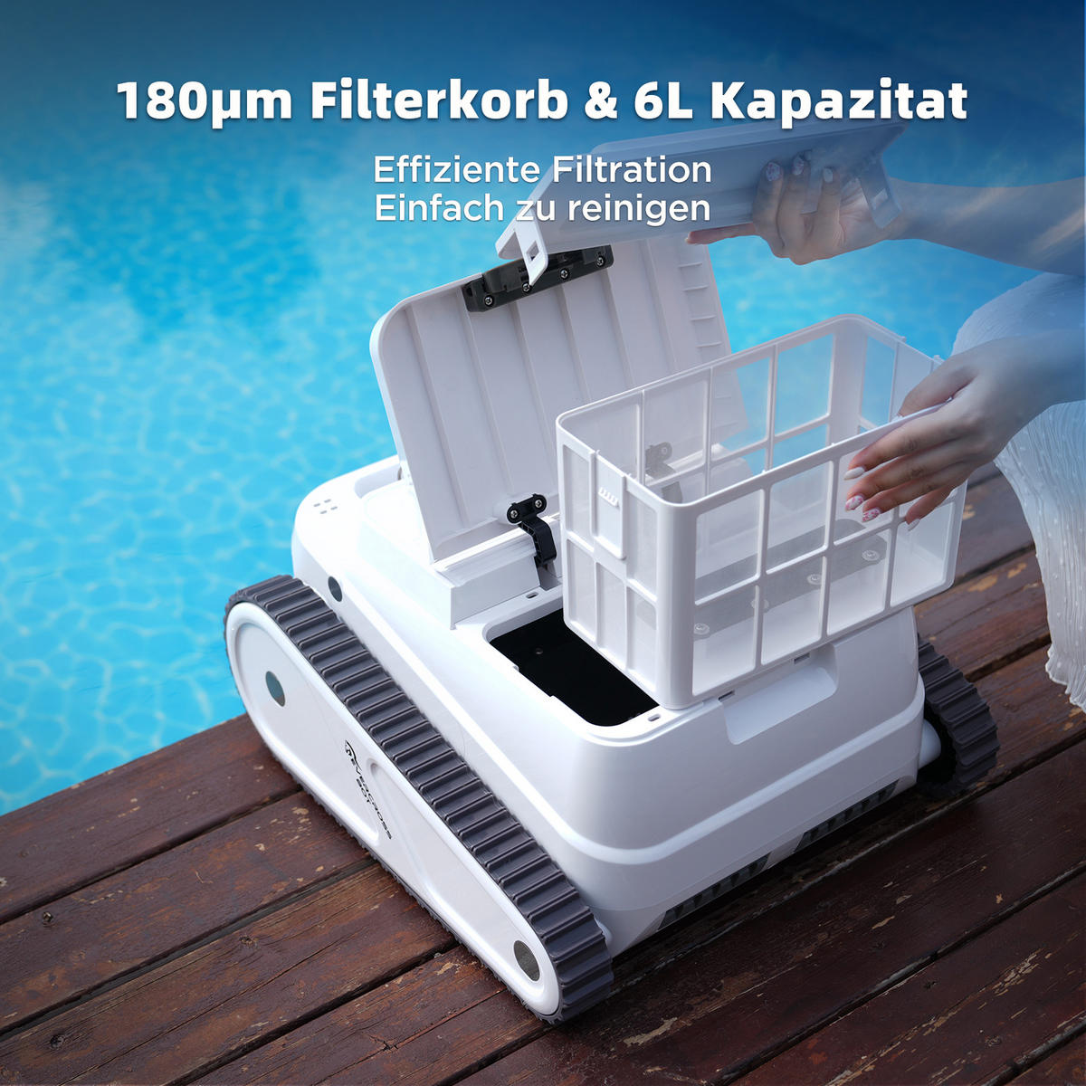 POOLROBOTER U8 - Weiß, Kunststoff (46.3/30.7/49.6cm) - EVERCROSS BOT